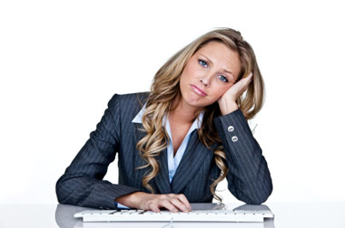 Woman waiting for website redesign